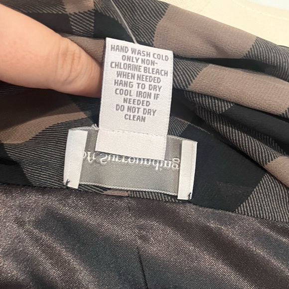 Soft Surroundings Drapey Plaid Bubble Hem Shawl Collar Belted Dress or Top - Picture 9 of 11